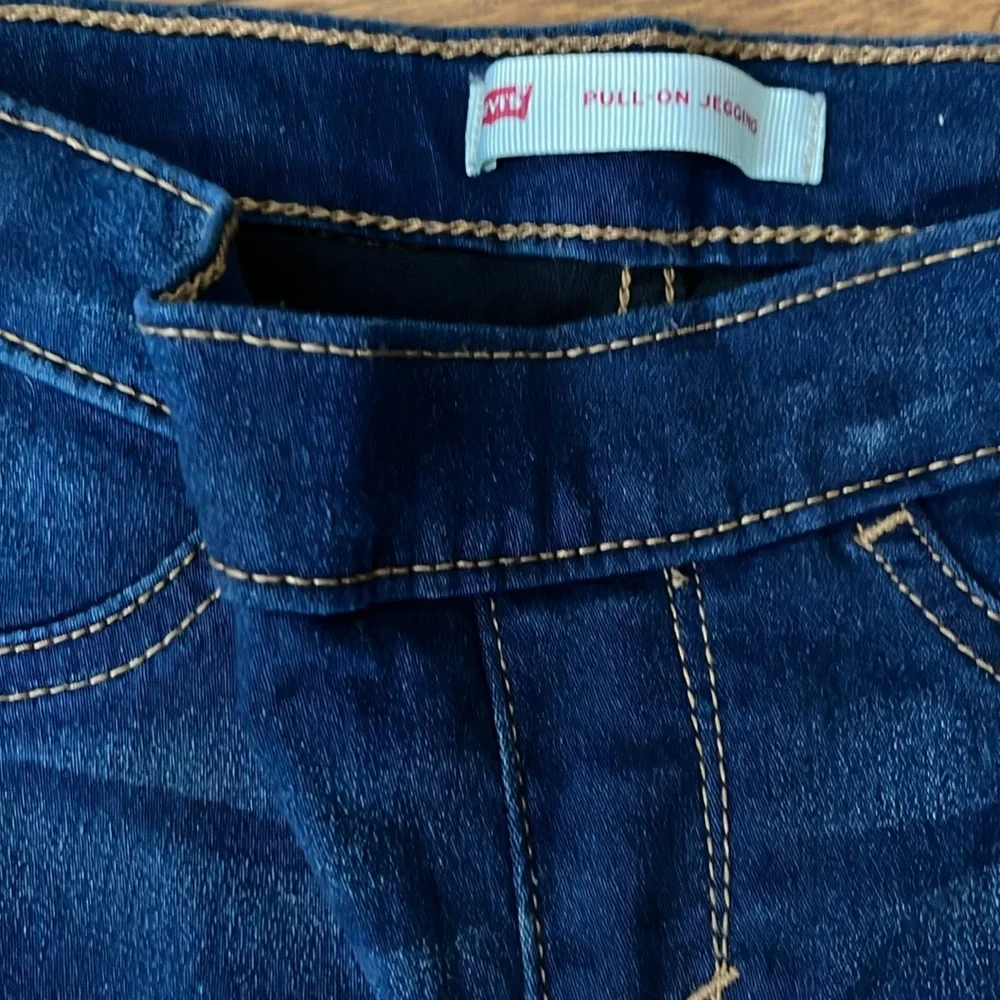 Levi’s stretch pull on jeggings, elastic waist, dark denim, girls 8 NWT - Picture 4 of 6